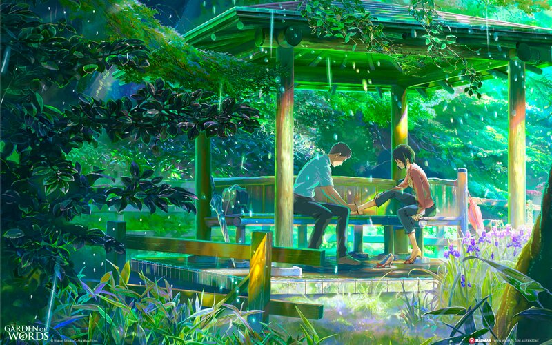 Two People in a Gazebo — Green, Serene