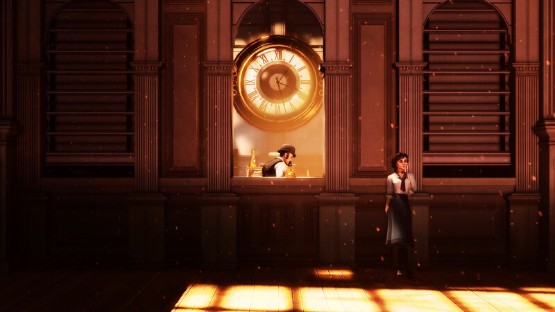 Two People in a Hall — Brown