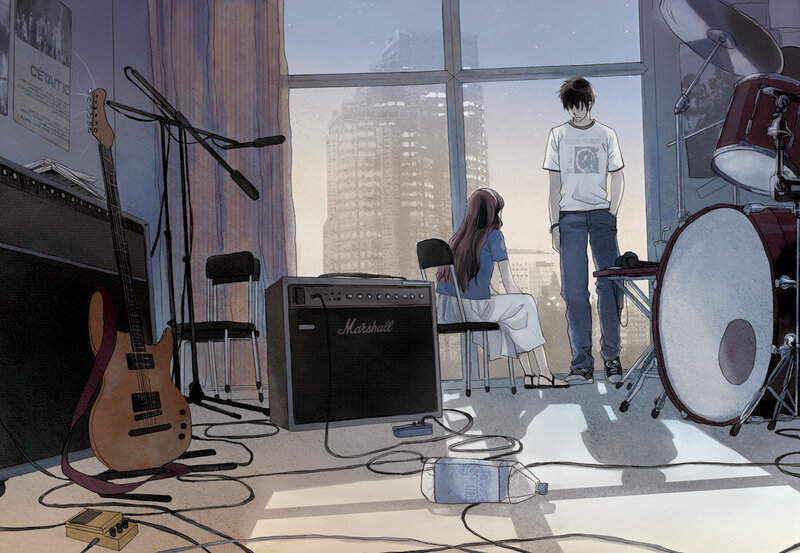 Two People in a Music Room