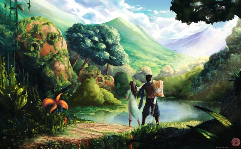 Two People in a Valley
