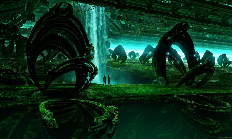 Two People in Alien Landscape