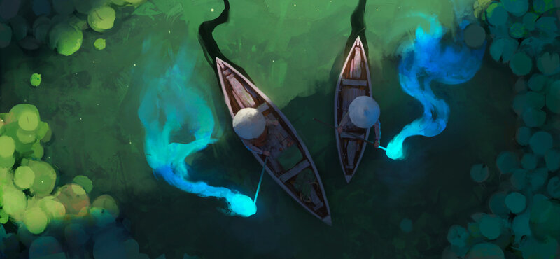 Two People in Boats