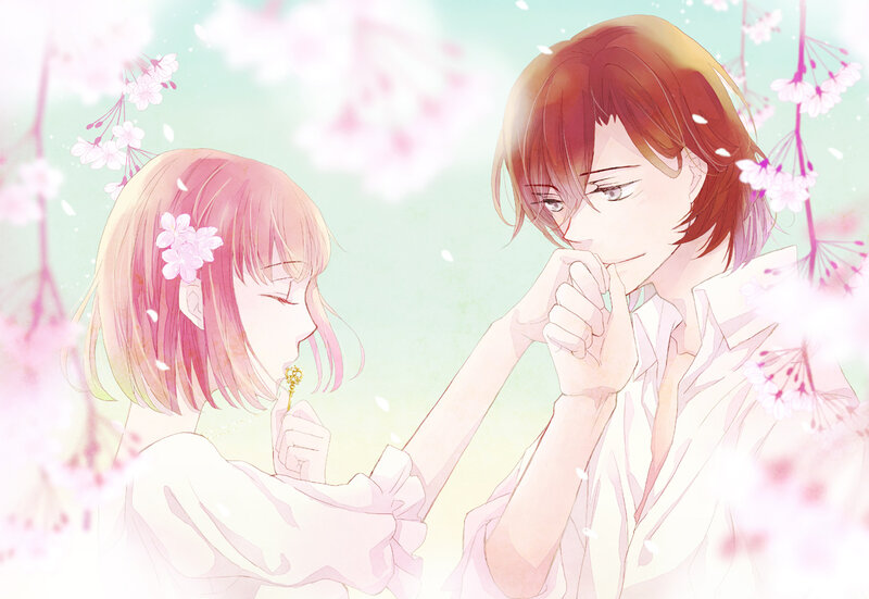 Two People in Cherry Blossoms
