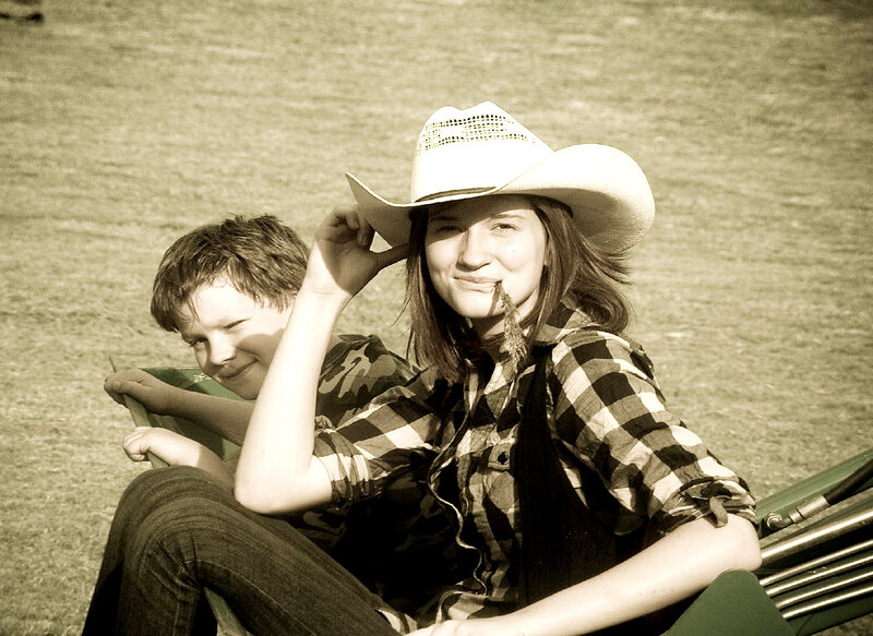 Two People in Cowboy Hats