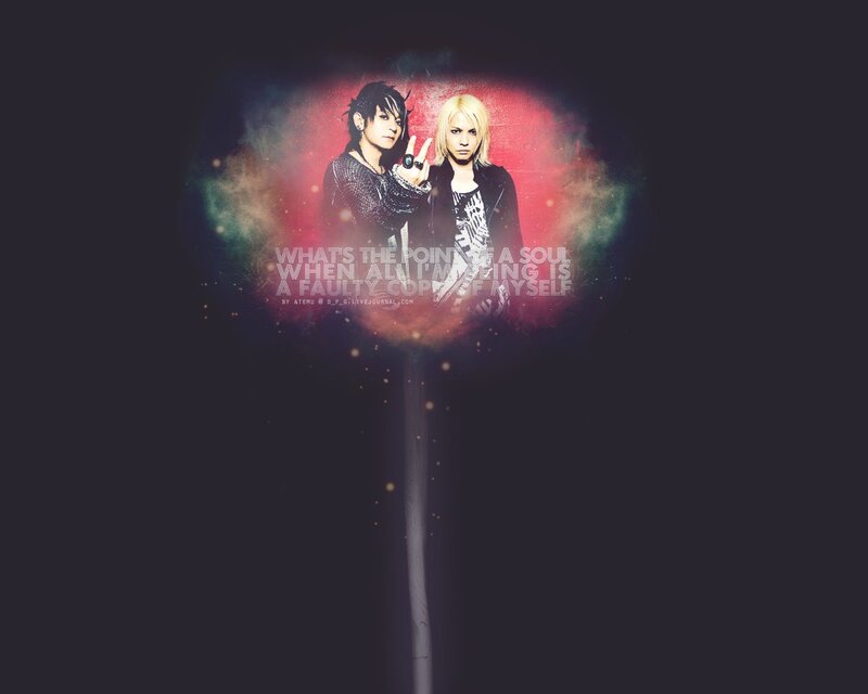 Two People in Dark Clothing — Black, Dramatic, Photograph, Text