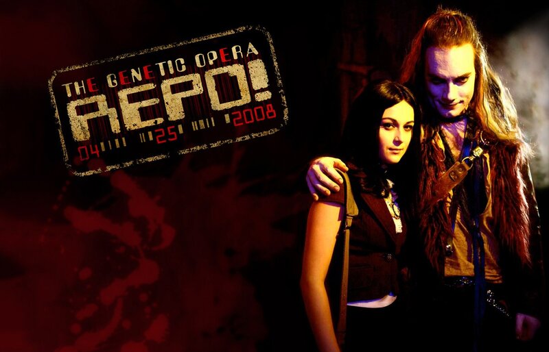 Two People in Dark Clothing — Red