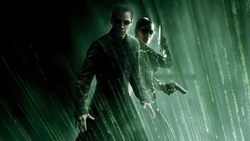 Two People in Dark Coats — Green