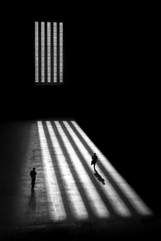 Two People in Dark Room