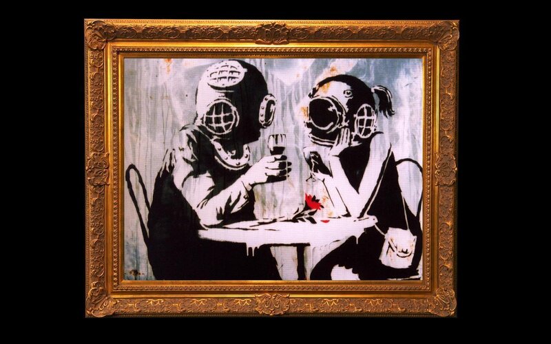 Two People in Diving Suits