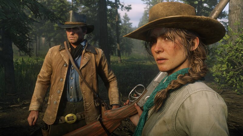 Two People in Forest — Brown