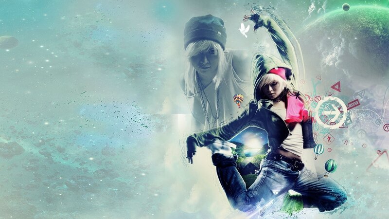 two people in futuristic setting