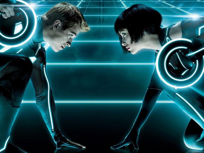 Two People in Futuristic Suits — Blue