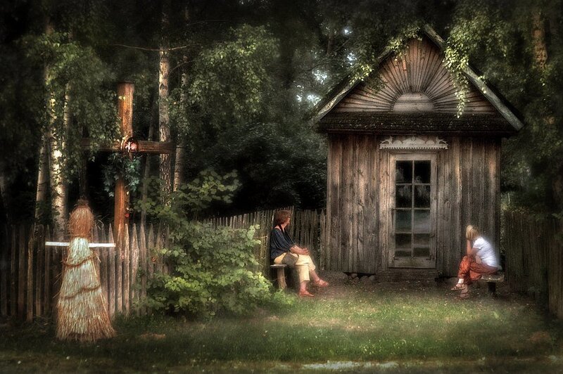 Two People in Garden