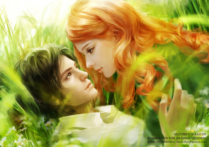 Two People in Grass — Green, Serene