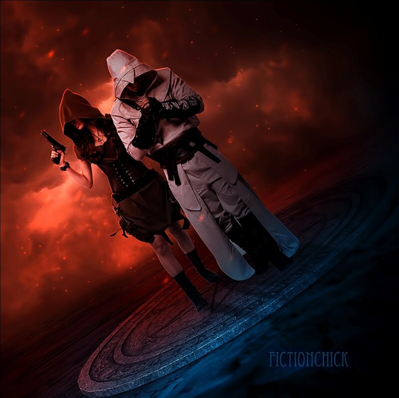 Two People in Hooded Outfits