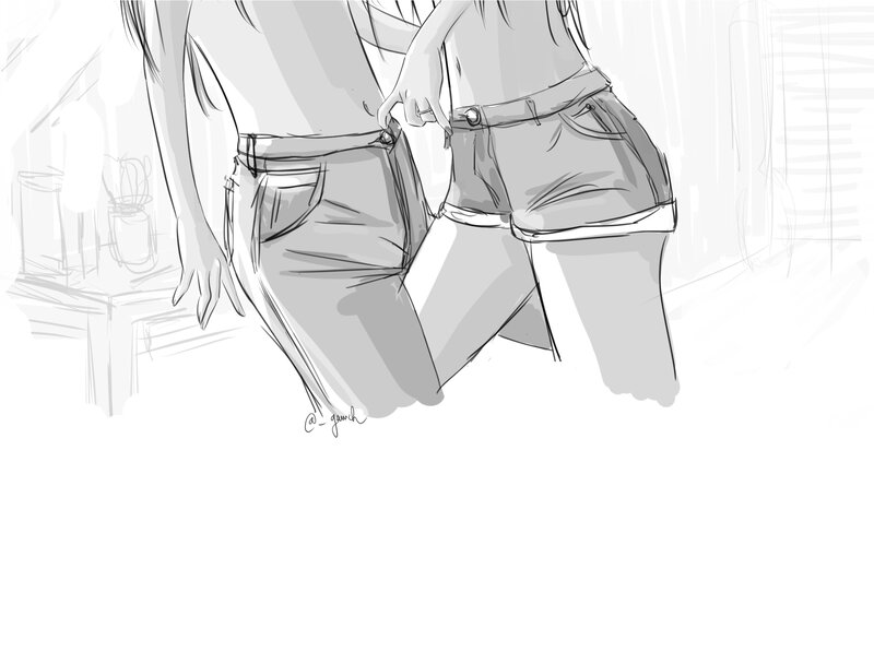 Two People in Jeans — Black