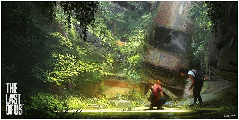 Two People in Overgrown Ruins