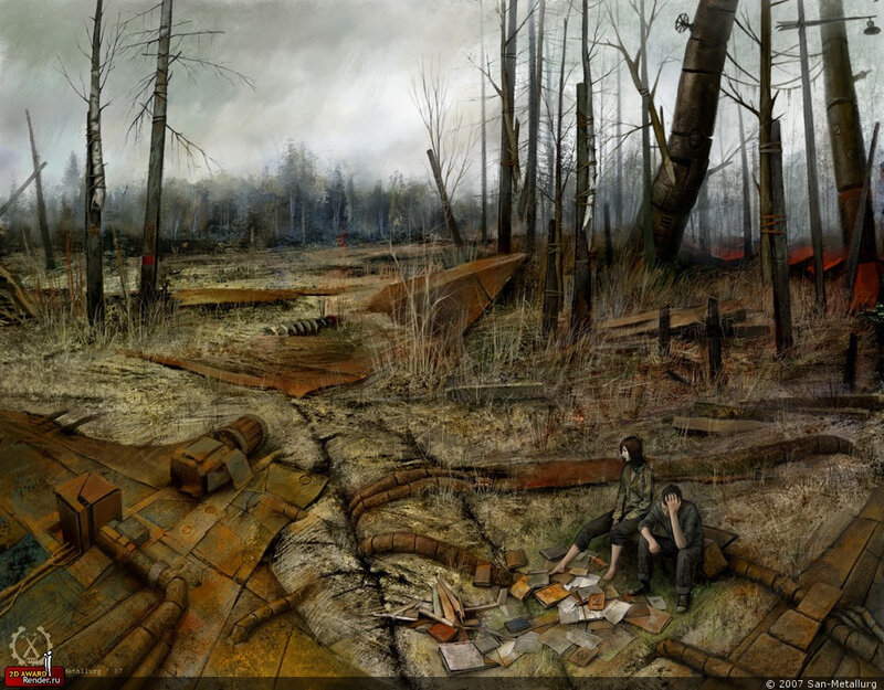 Two People in Ruined Forest