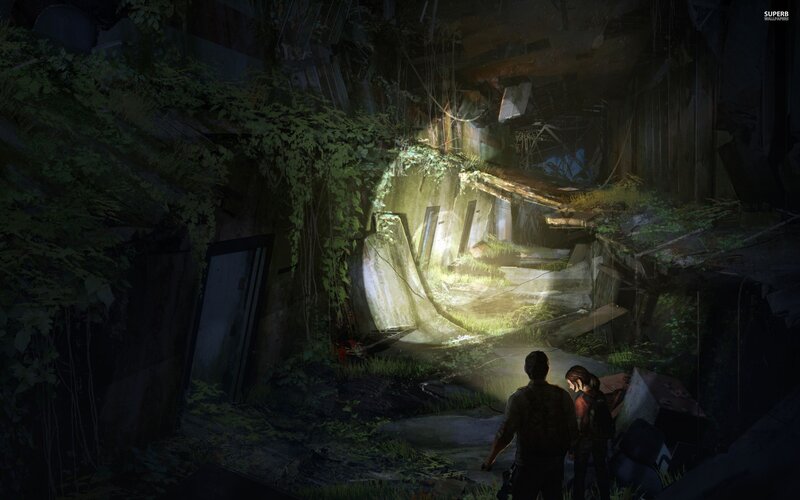 Two People in Ruins — Green