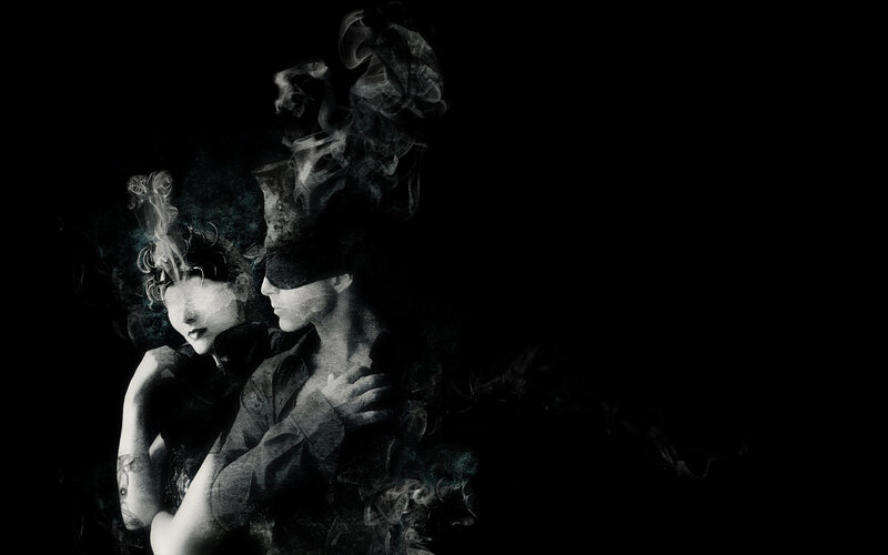 Two People in Smoke — Black, Dramatic