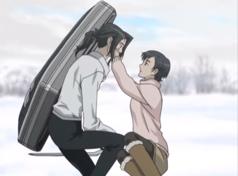 Two People in Snow — White, Calm