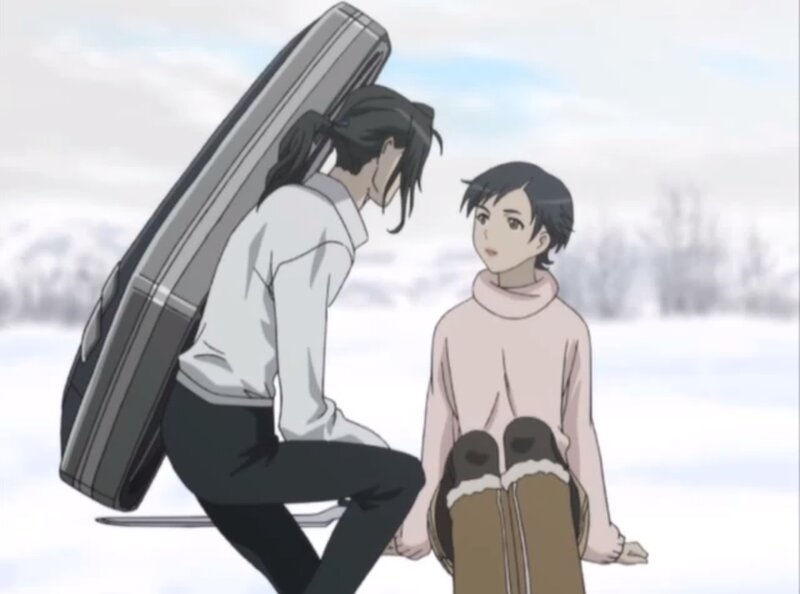 Two People in Snow — White, Calm, Winter