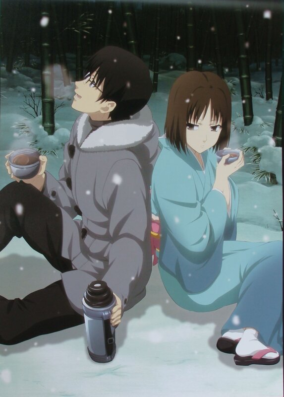 Two People in Snow — White, Serene, Winter