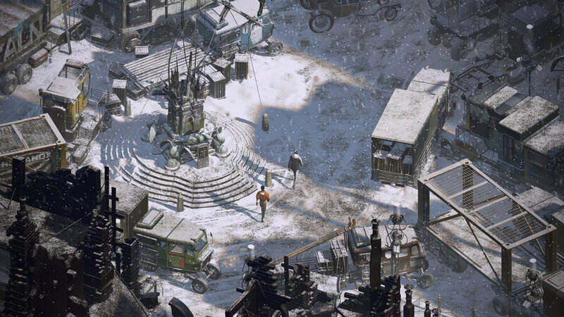 Two People in Snowy Yard