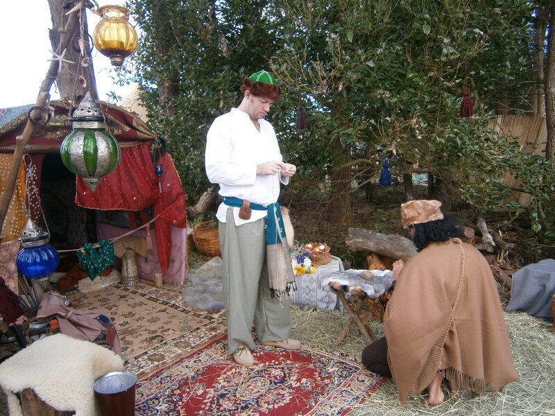 Two People in Traditional Clothing — Red, Peaceful