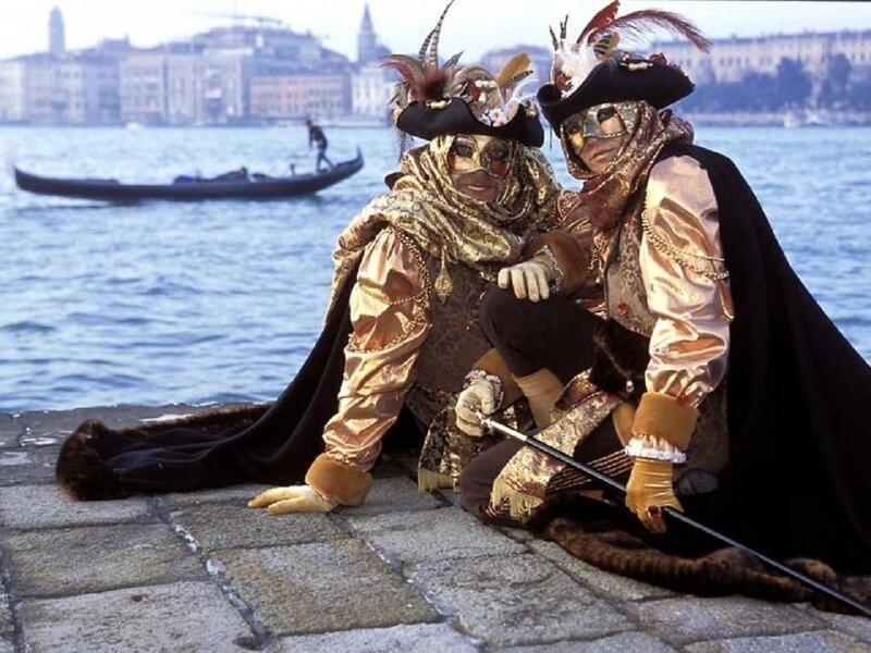 Two People in Venetian Costumes