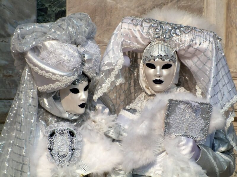 Two People in Venetian Masks
