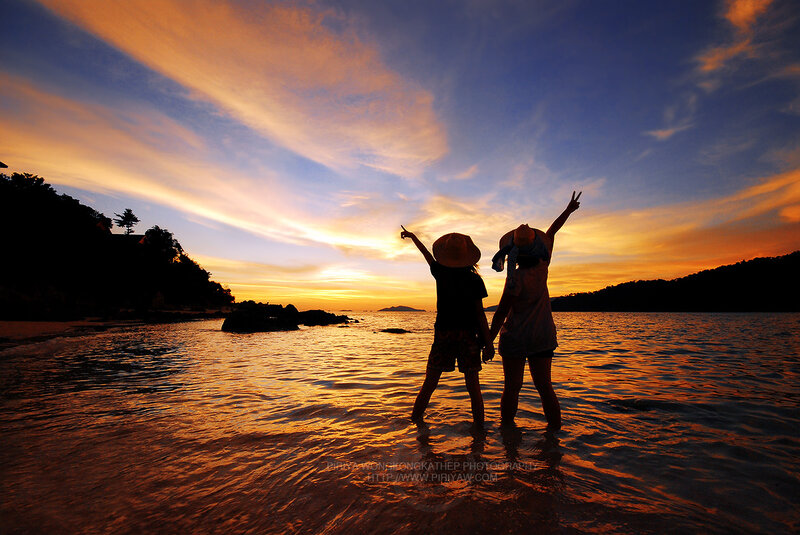 Two People in Water — Orange