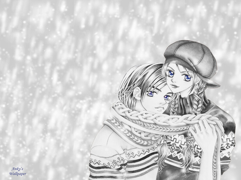Two People in Winter — Black