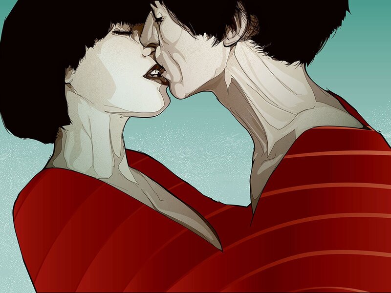 two people kissing