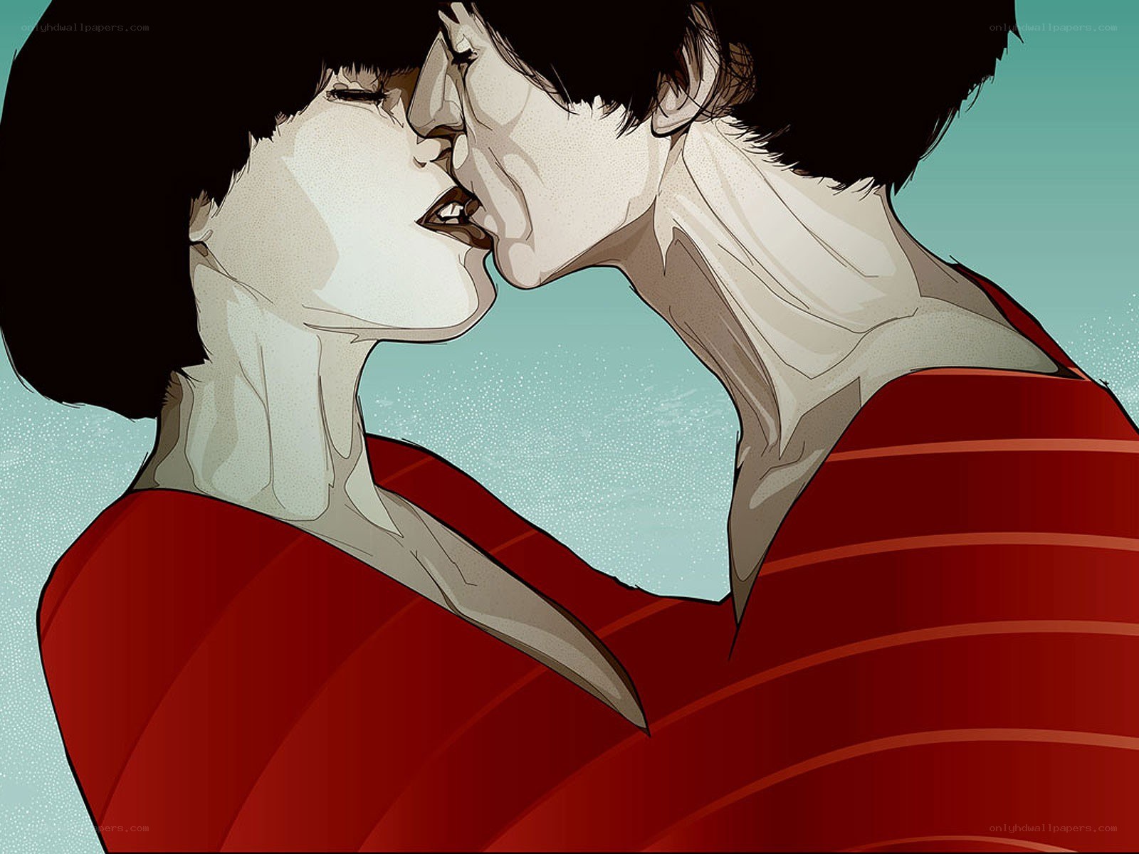 two people kissing