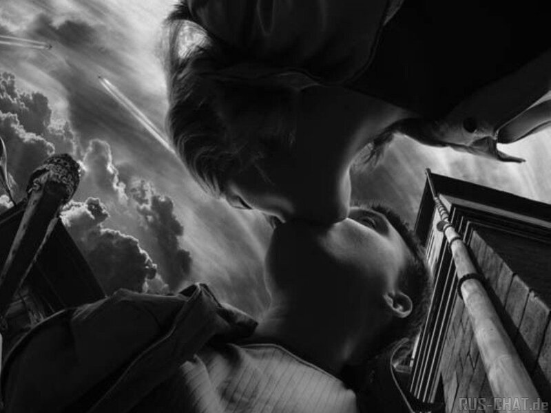 Two People Kissing — Black, Dramatic, Photograph, Clouds