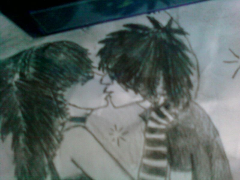 Two People Kissing — Black, Romantic
