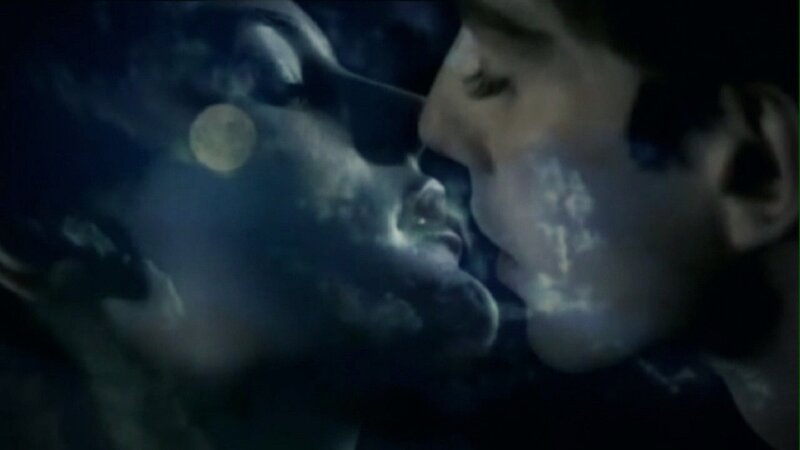 Two People Kissing — Blue, Romantic