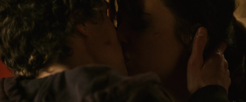 Two People Kissing — Brown, Intimate, Night