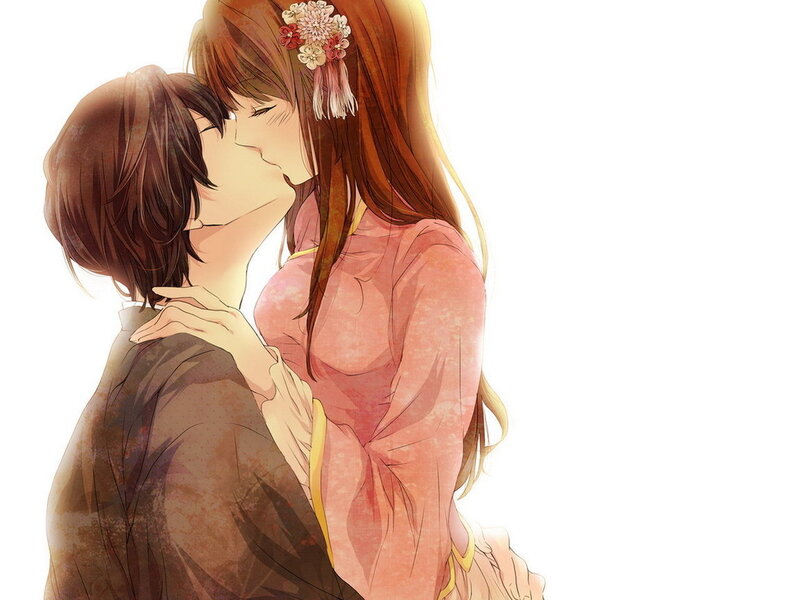 Two People Kissing — Brown, Romantic