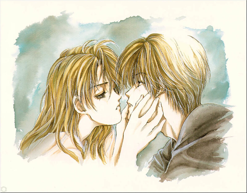Two People Kissing — Brown