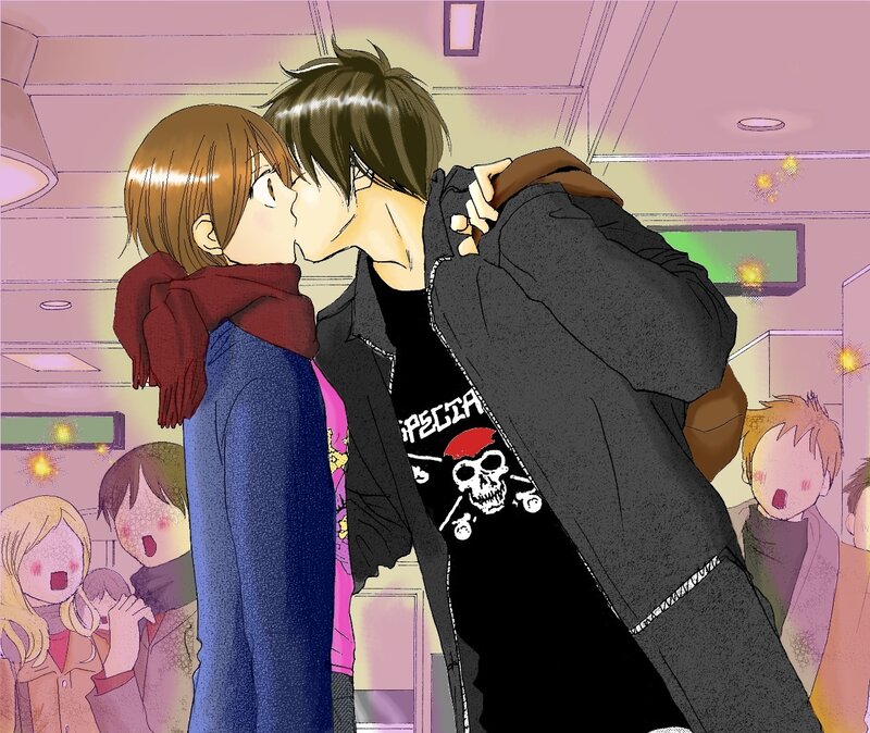 Two People Kissing — Pink