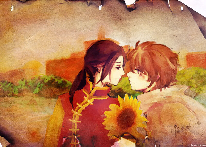 Two People Kissing — Red
