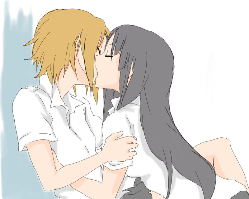 Two People Kissing — White