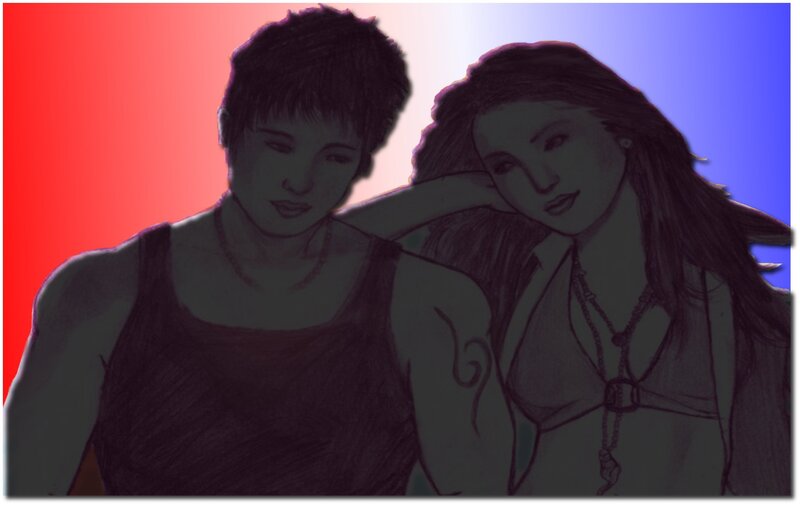 Two People Leaning Together