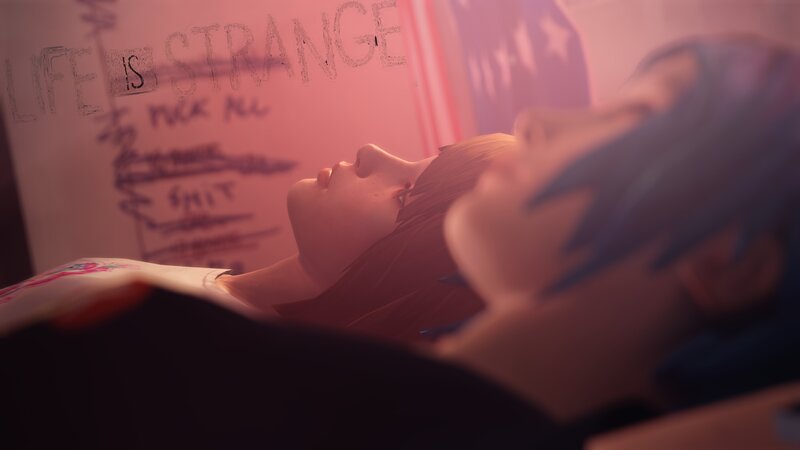 Two People Lying Down — Pink