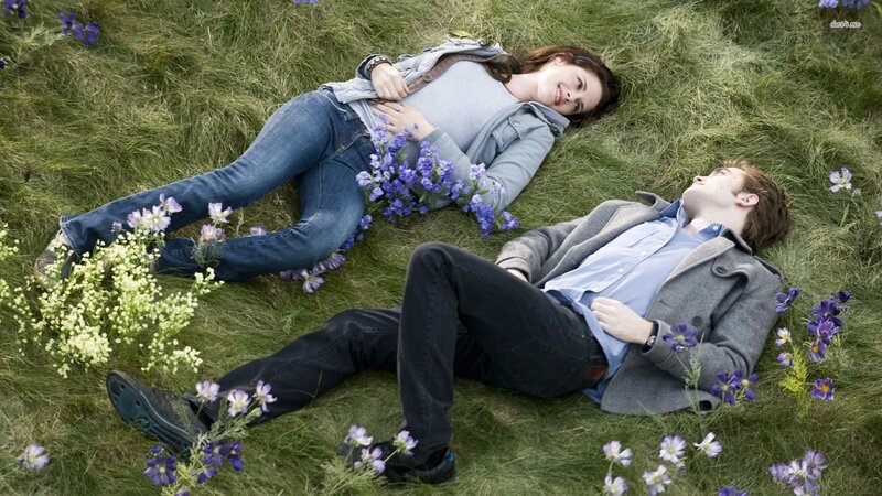 Two People Lying in Grass — Green
