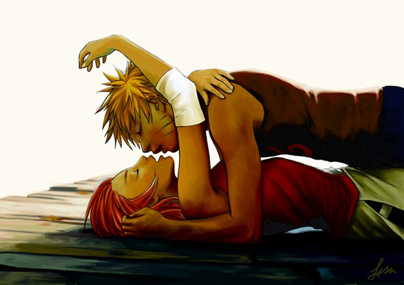 Two People Lying Together — Red, Peaceful