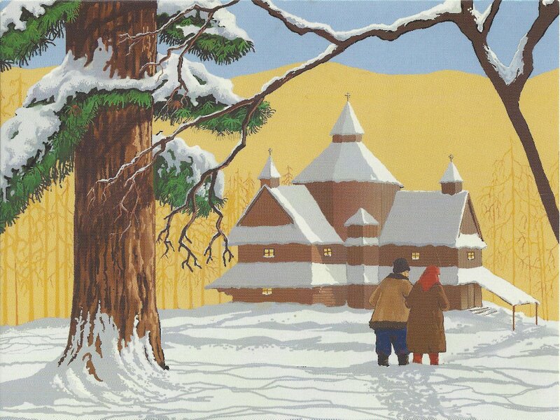 Two People Near Church