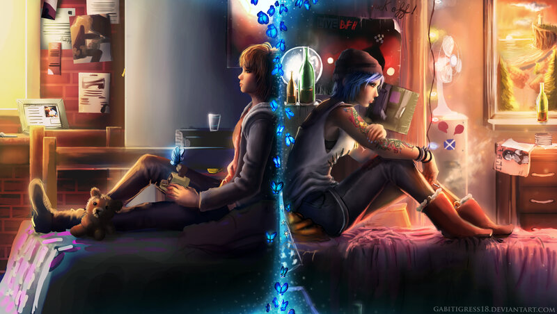 Two People on a Bed — Blue